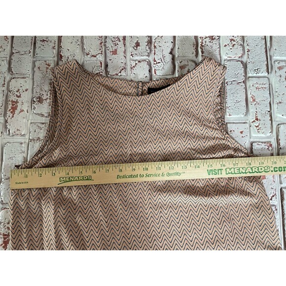 Willie Smith Womens Medium Shirt Tank Sleeveless Side Slits Red Orange Tan Black - Picture 4 of 5